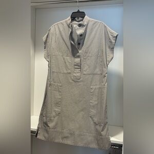 Everlane Dark Olive and White Striped Dress